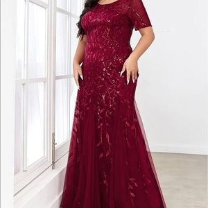 Maroon floor length gown